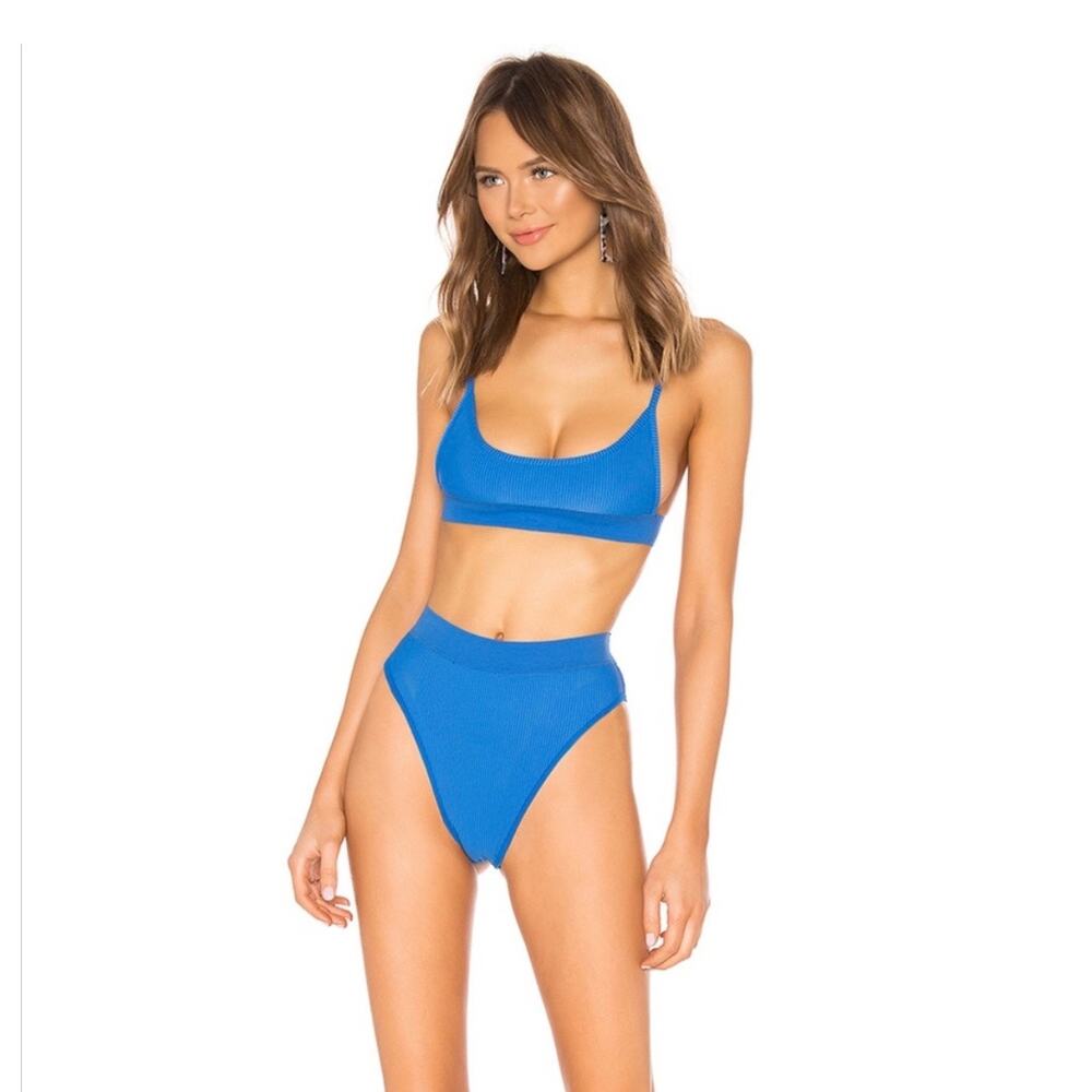 Frankie’s Bikinis Gabrielle High Waisted Bottom in Cobalt Blue Size Medium